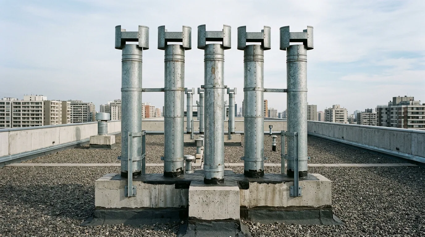 Certificaciones obligatorias de un condominio: estanques de acumulación de agua potable sobre la cubierta de un edificio.