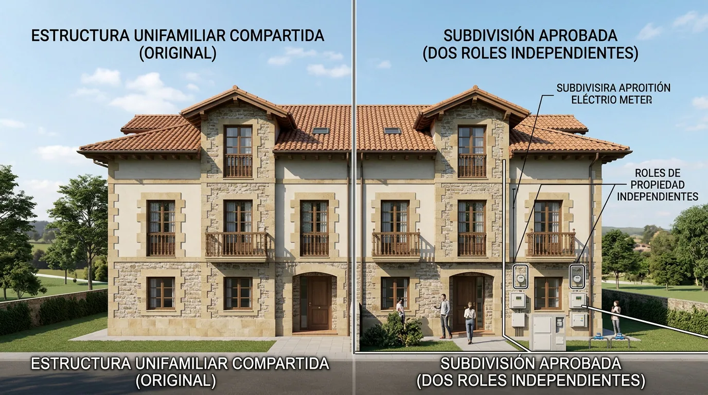 Dividir una casa heredada: comparación de una vivienda antes y después de subdividirse
