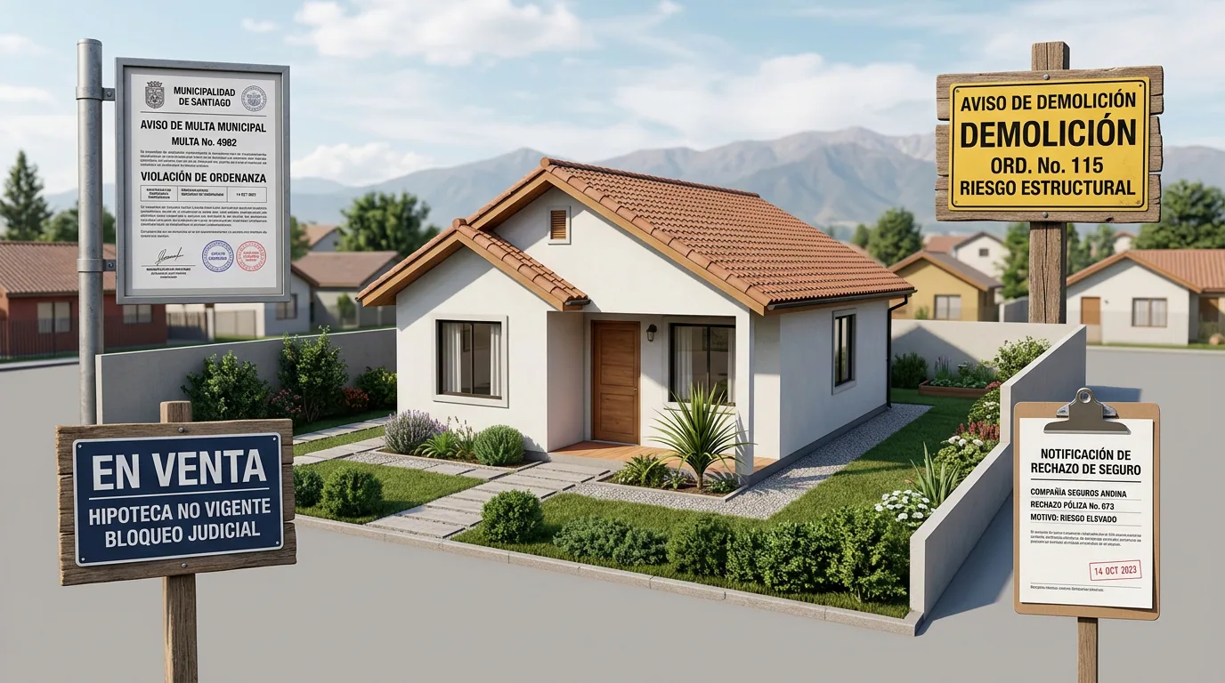 Regularizar una casa: vivienda con carteles de multa municipal