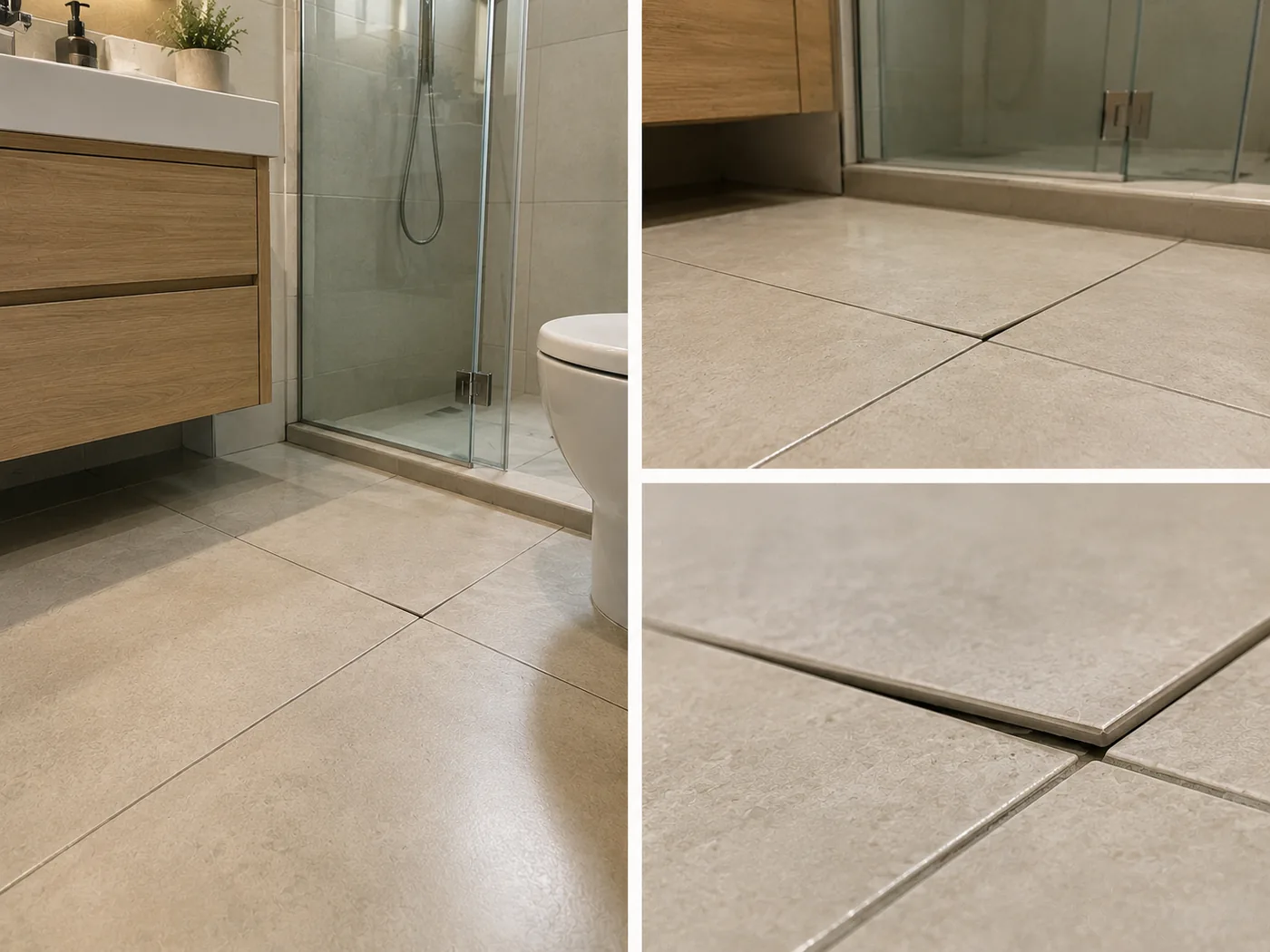 Quién responde por el daño en un conflicto: registro fotográfico de una cerámica levantada en el piso de un baño